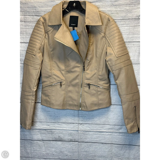 Jacket Moto By Cmf In Tan, Size: 4