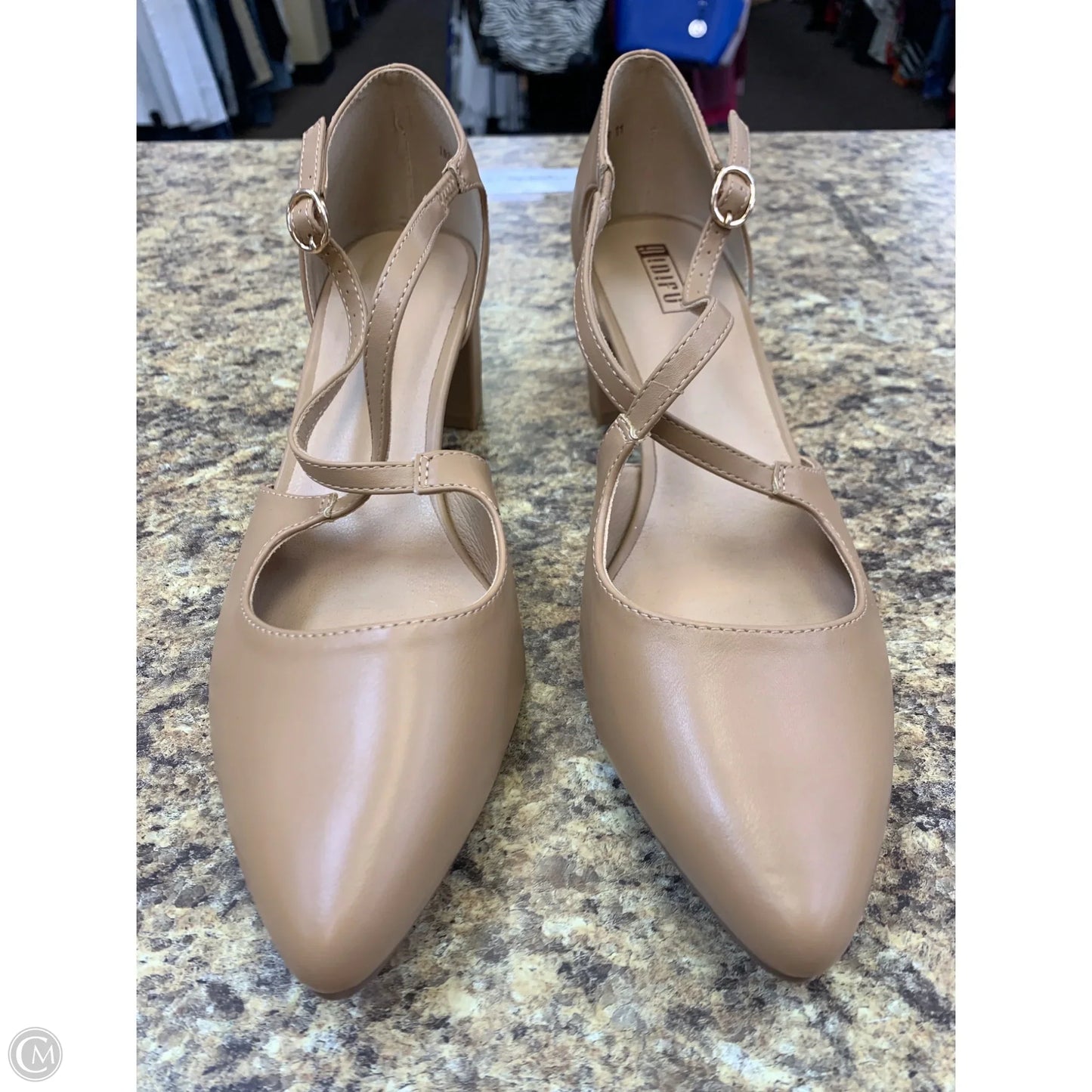 Shoes Heels Block By Cmf In Tan, Size: 11