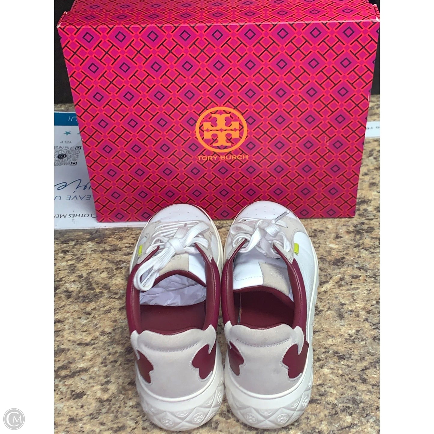 Shoes Designer By Tory Burch In Red & White, Size: 9.5
