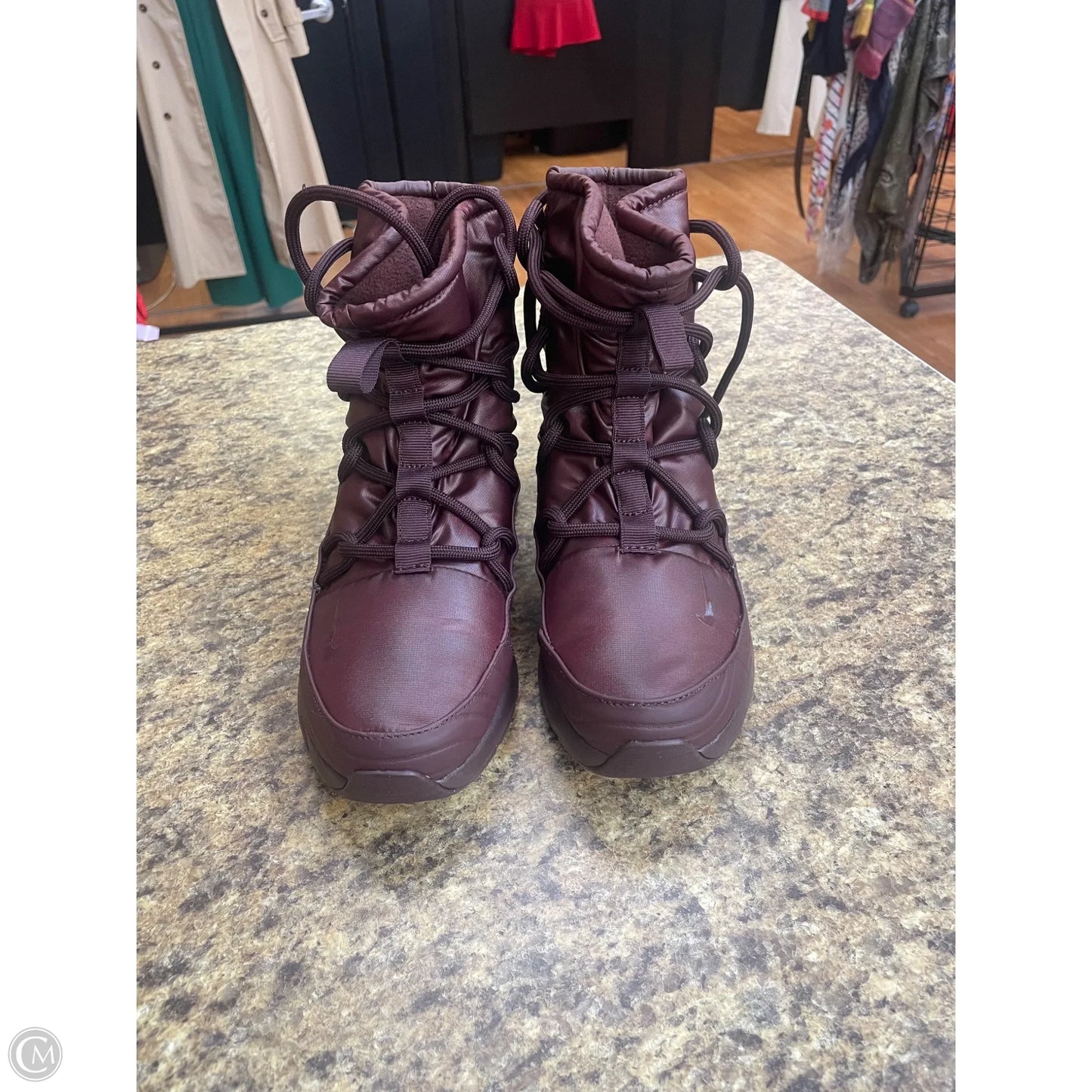 Boots Ankle Flats By Nike In Maroon, Size: 7.5