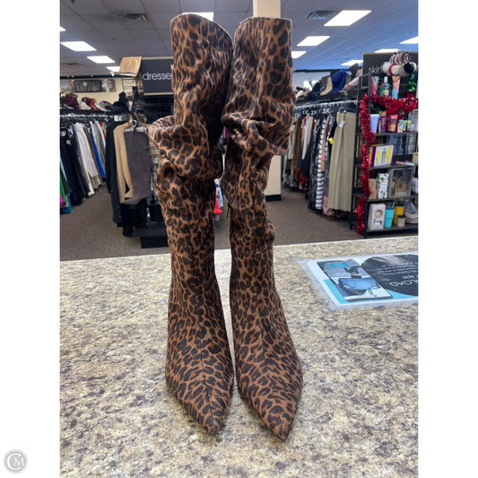 Boots Mid-calf Heels By Time And Tru In Leopard Print, Size: 8