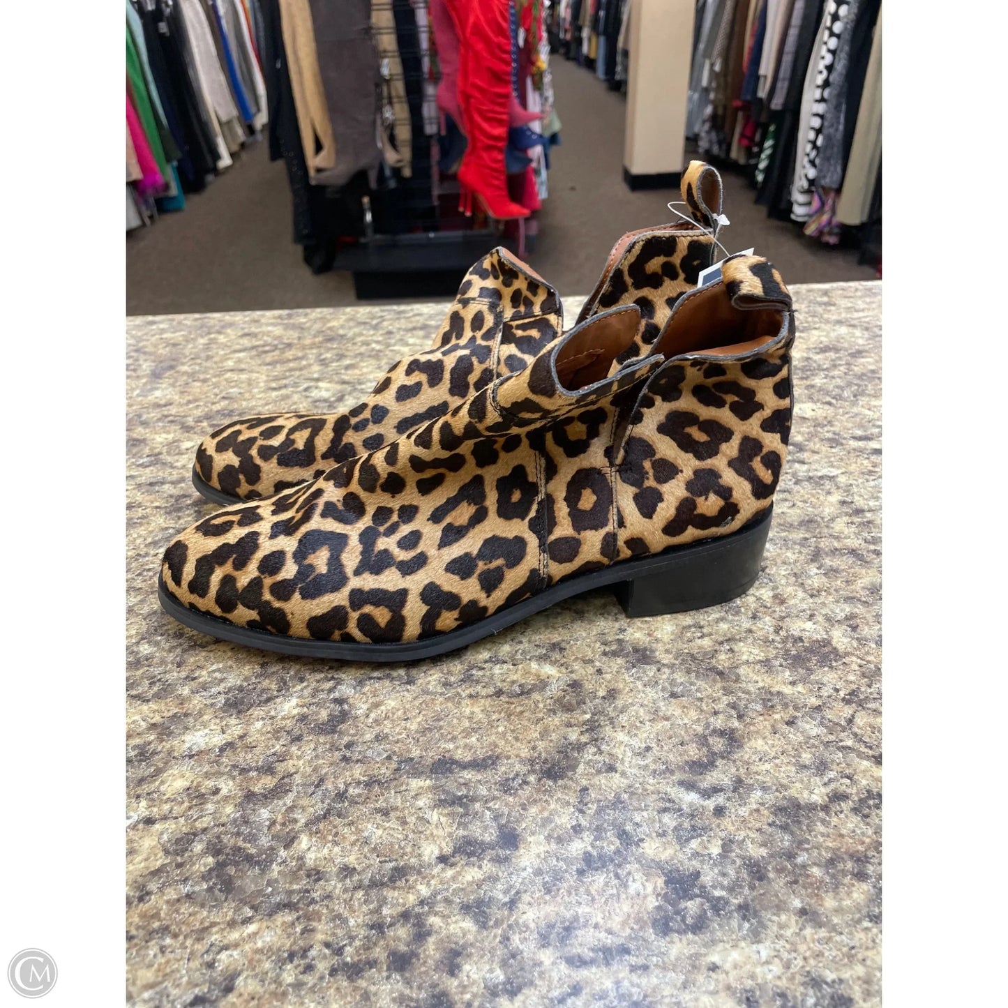 Boots Ankle Flats By Franco Sarto In Animal Print, Size: 8