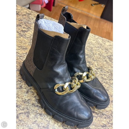 Boots Ankle Flats By Michael By Michael Kors In Black & Brown, Size: 8