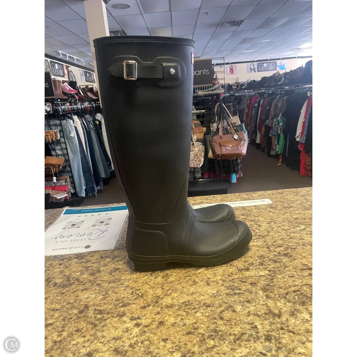 Boots Knee Flats By Hunter In Black, Size: 9