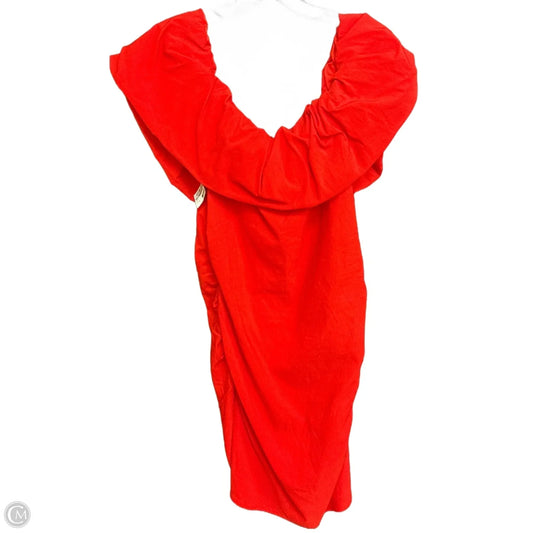 Dress Casual Midi By Zara In Red, Size: Xl