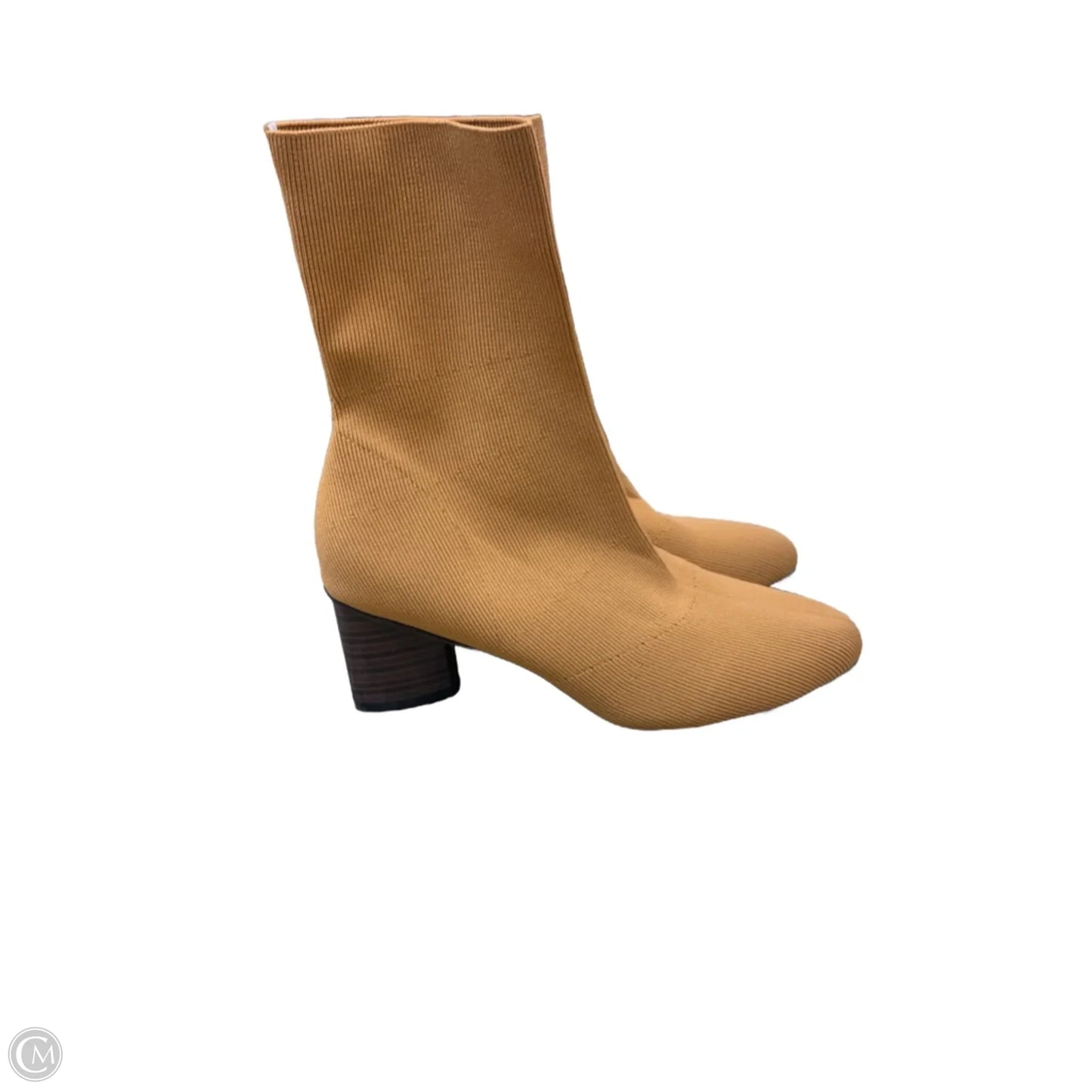 Boots Ankle Heels By Cme In Tan, Size: 9.5