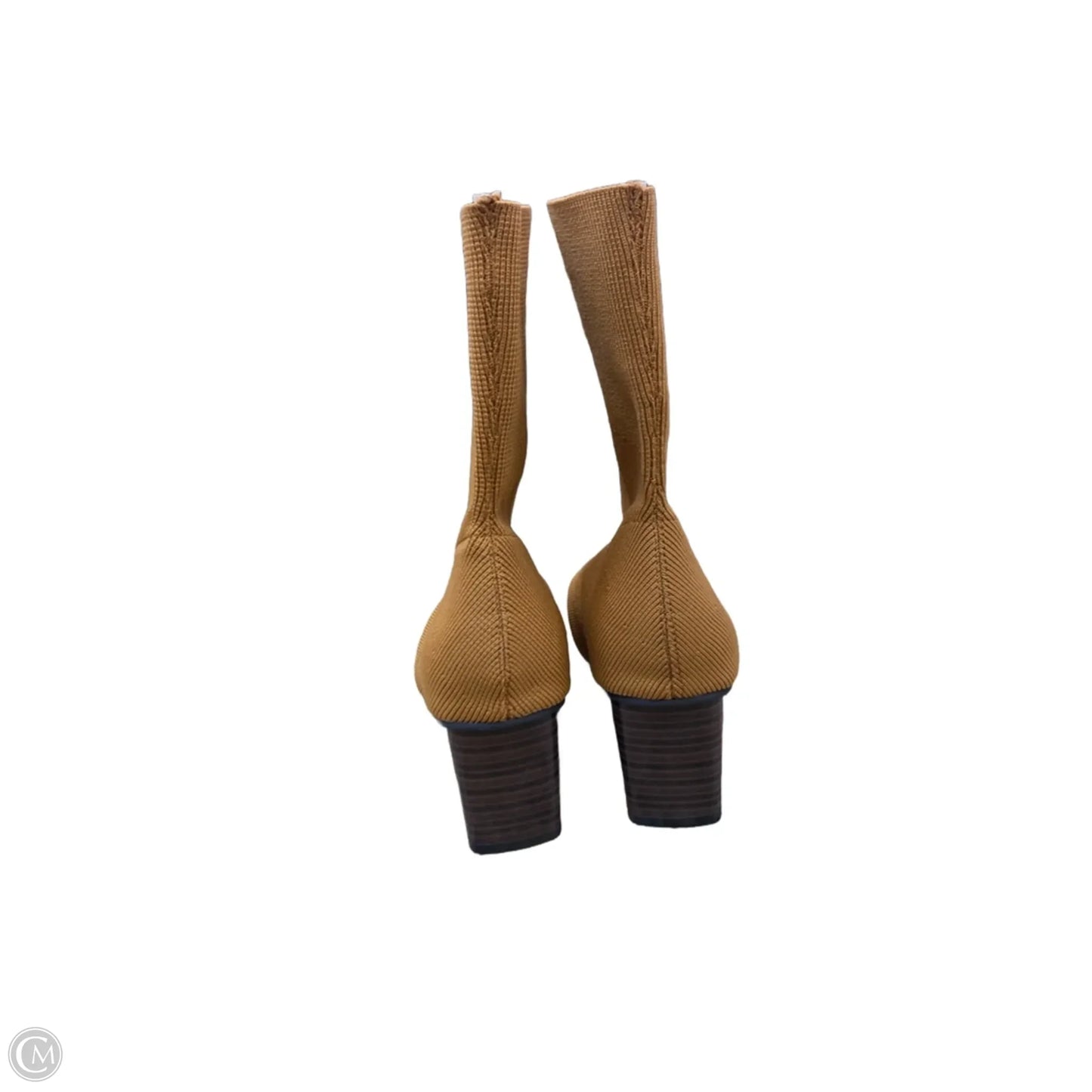Boots Ankle Heels By Cme In Tan, Size: 9.5