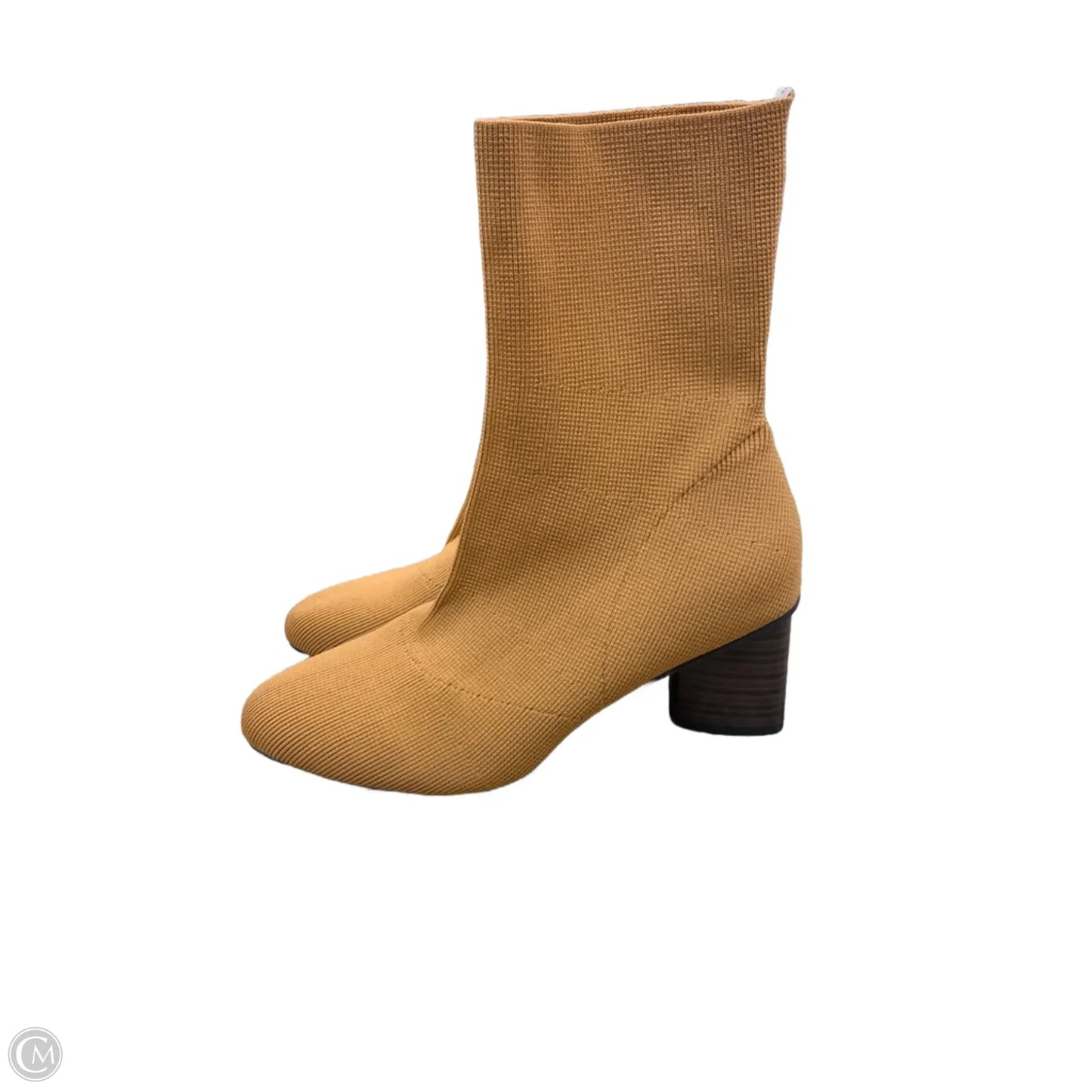 Boots Ankle Heels By Cme In Tan, Size: 9.5
