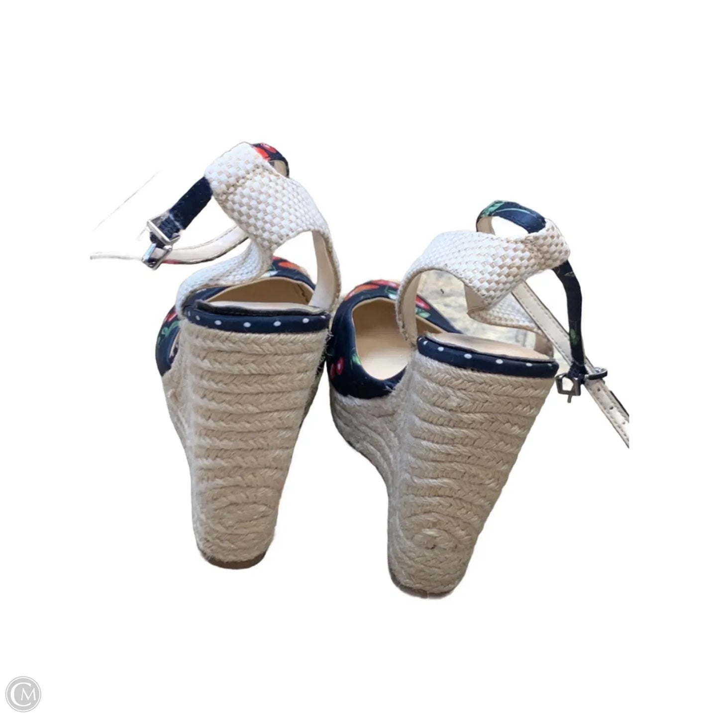 Sandals Heels Wedge By Jessica Simpson In Blue & Tan, Size: 10