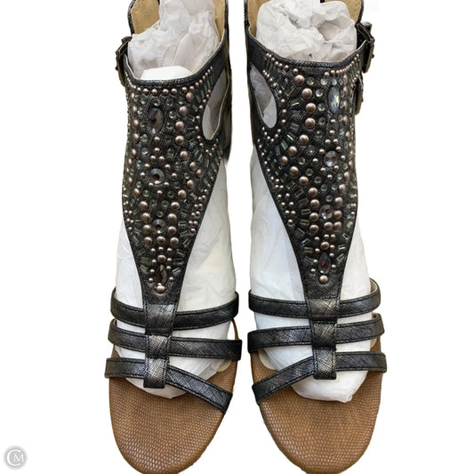 Sandals Heels Wedge By Cmf In Grey, Size: 8