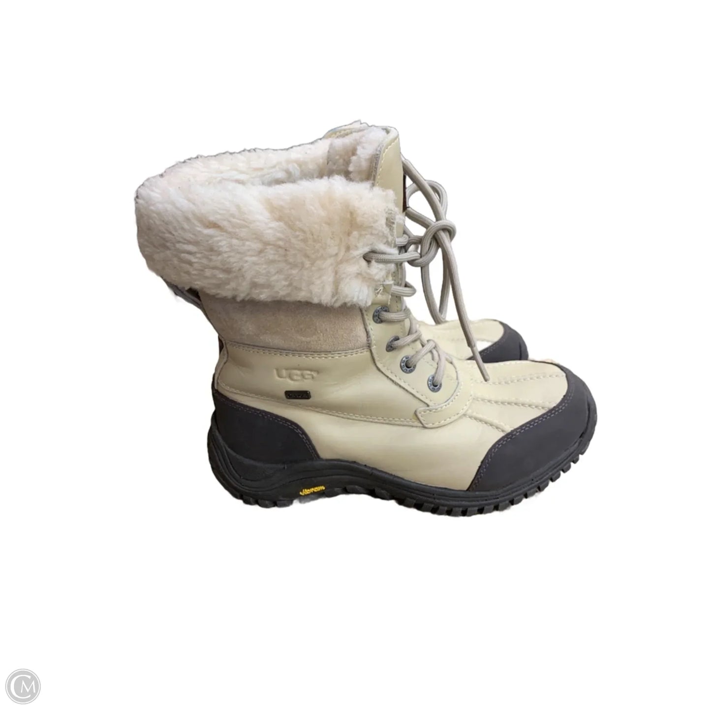 Boots Designer By Ugg In Brown & Cream, Size: 7