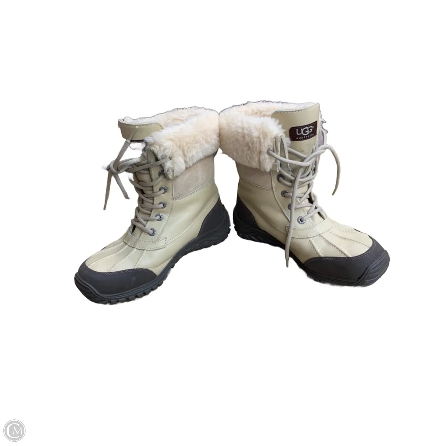 Boots Designer By Ugg In Brown & Cream, Size: 7