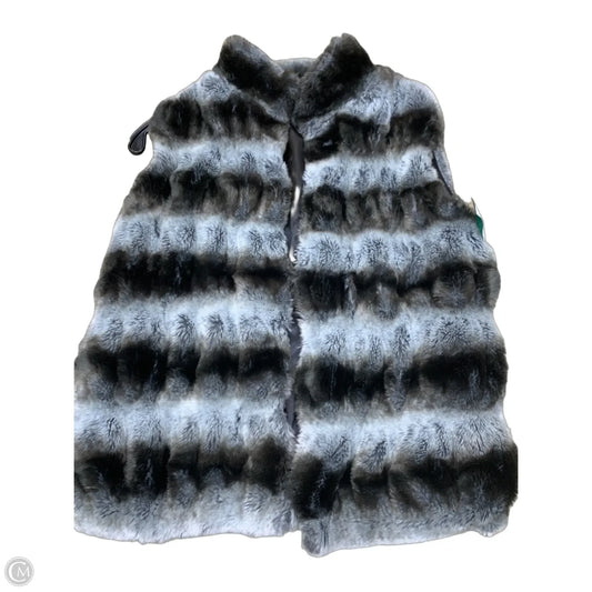 Vest Faux Fur & Sherpa By Jennifer Lopez In Brown & Grey, Size: L
