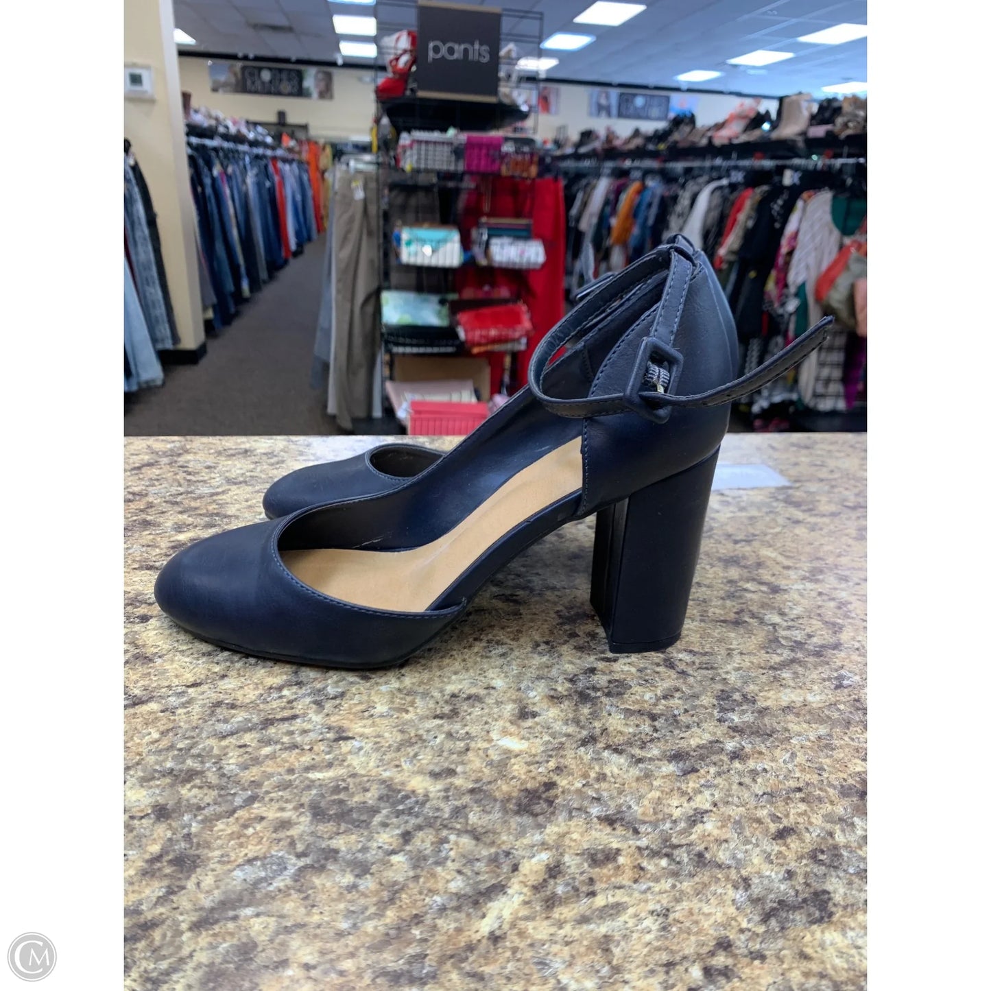 Shoes Heels Block By Journee In Navy, Size: 10