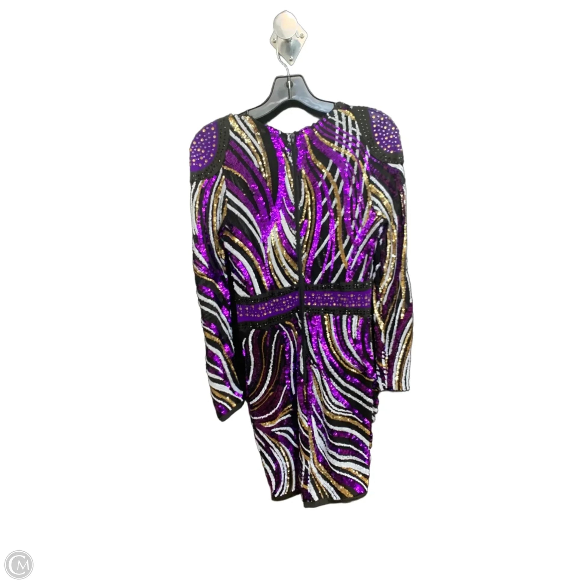 Dress Party Midi By Fashion Nova In Black & Purple, Size: M