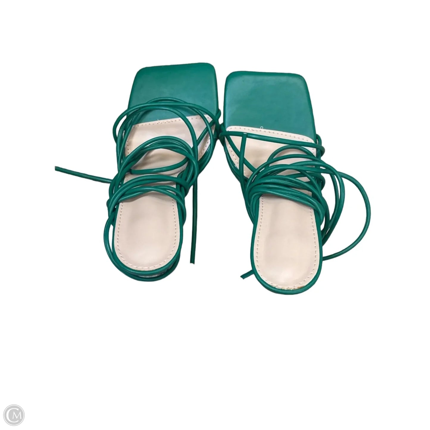Sandals Heels Stiletto By Cmf In Green, Size: 7.5