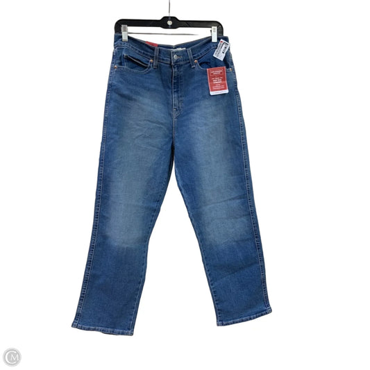 Jeans Straight By Levis Signature In Blue Denim, Size: 12