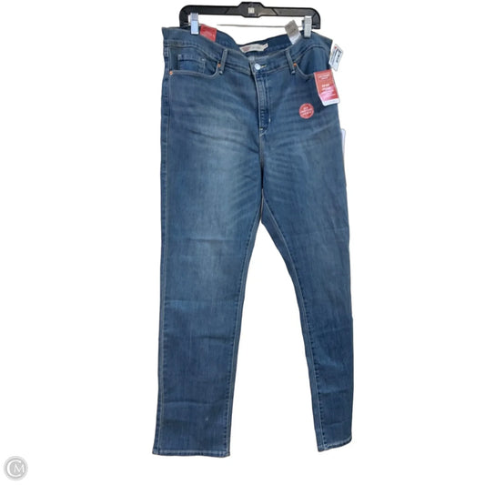 Jeans Straight By Levis Signature In Blue Denim, Size: 18