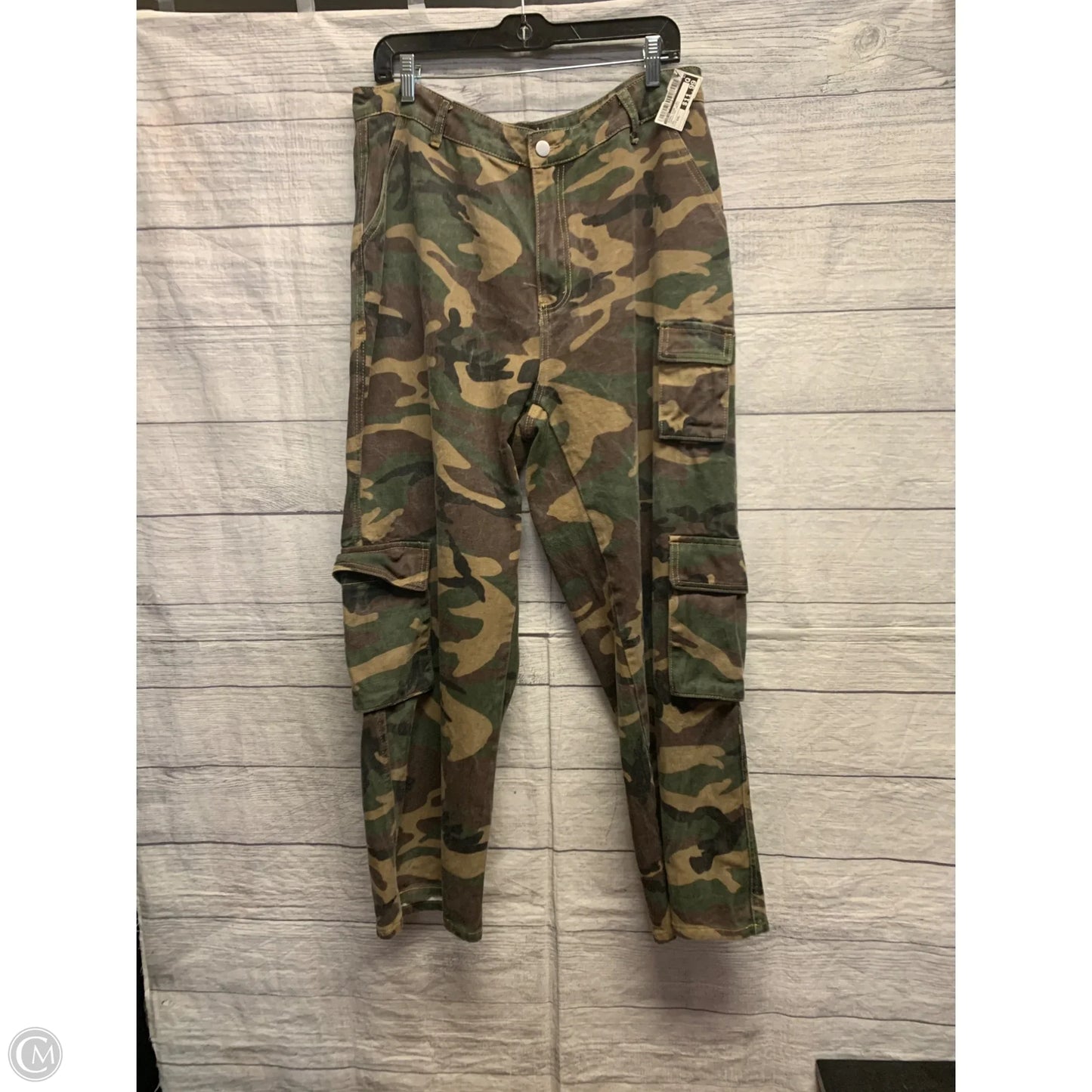 Jeans Wide Leg By Shein In Camouflage Print, Size: Xxl