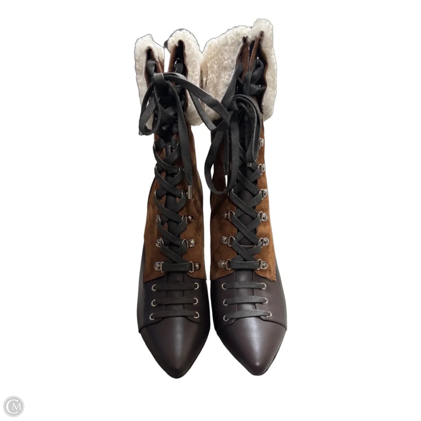 Boots Mid-calf Heels By Cme In Brown, Size: 10