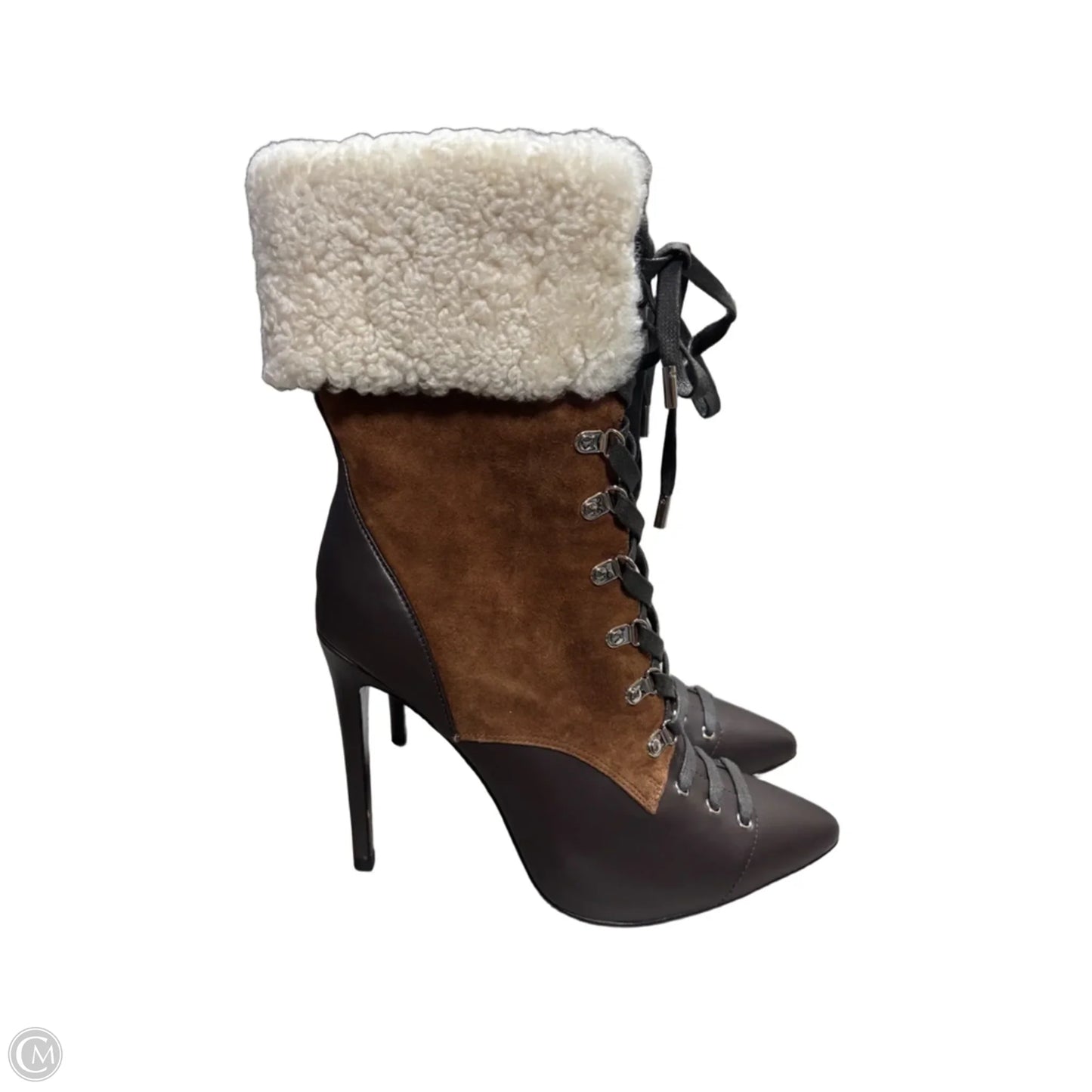 Boots Mid-calf Heels By Cme In Brown, Size: 10