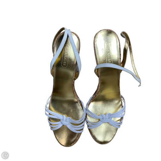 Sandals Designer By Coach In Gold & White, Size: 9