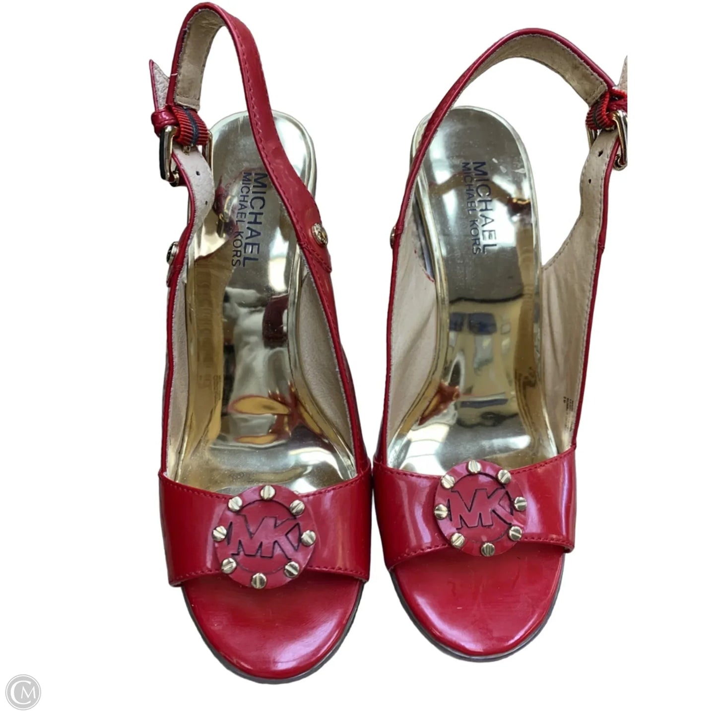 Sandals Heels Wedge By Michael By Michael Kors In Red, Size: 9