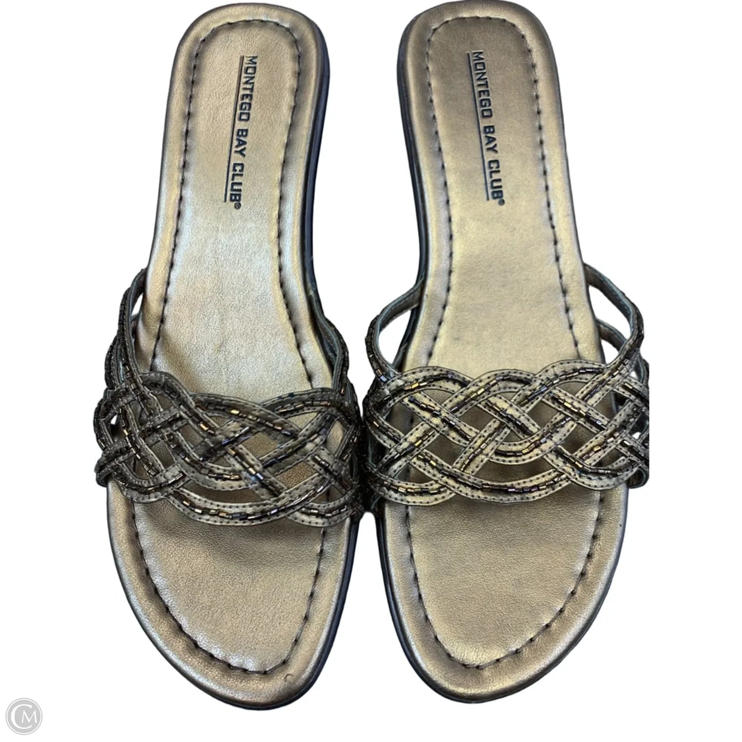 Sandals Heels Wedge By Montego Bay In Bronze, Size: 7