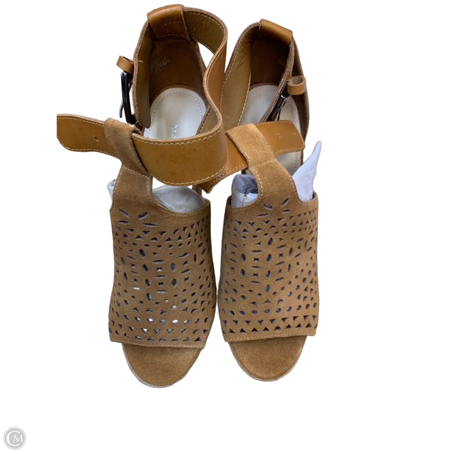 Sandals Heels Wedge By Marc Fisher In Tan, Size: 7