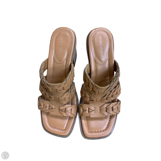 Sandals Heels Block By Marc Fisher In Tan, Size: 6.5