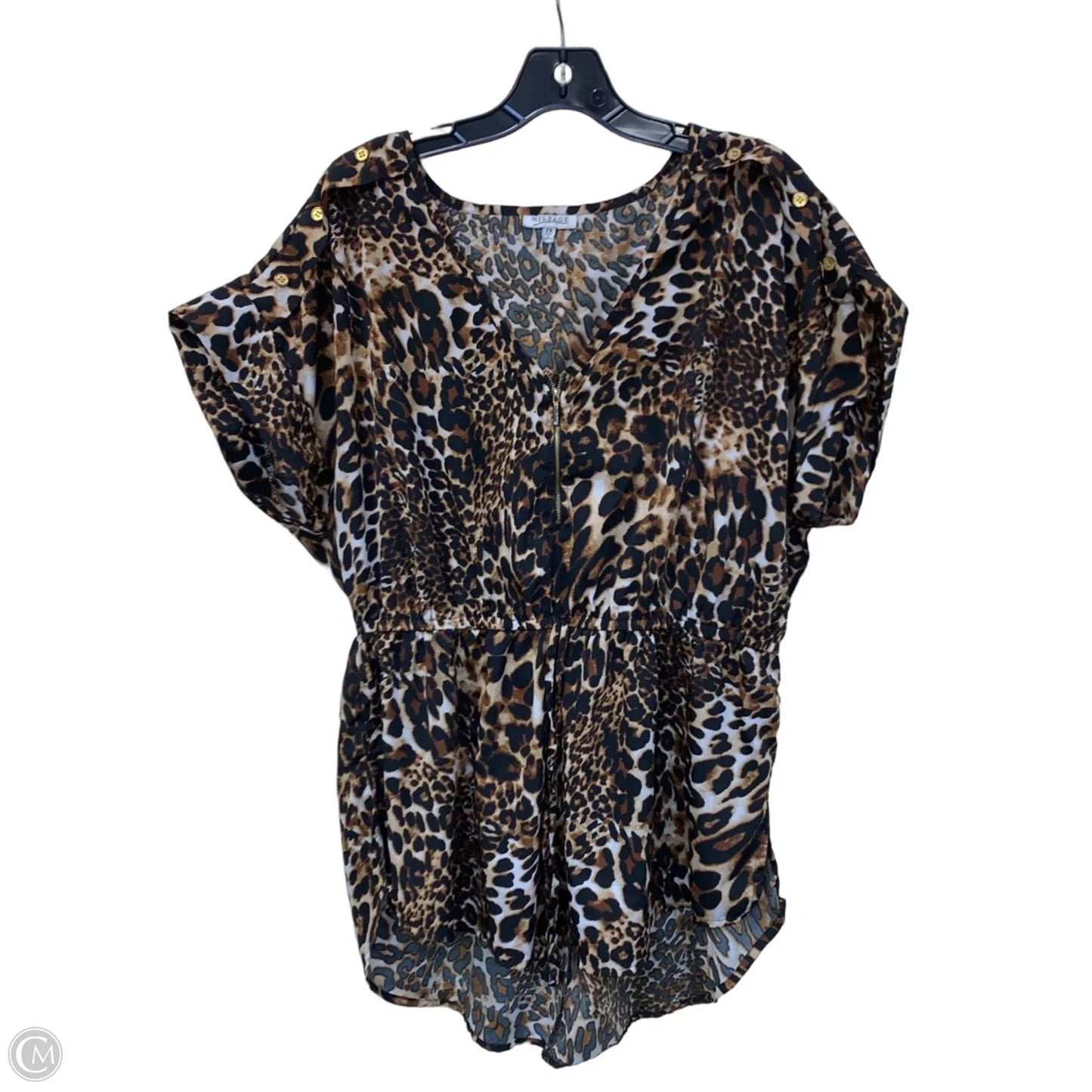 Top Short Sleeve By Cmf In Animal Print, Size: 2x