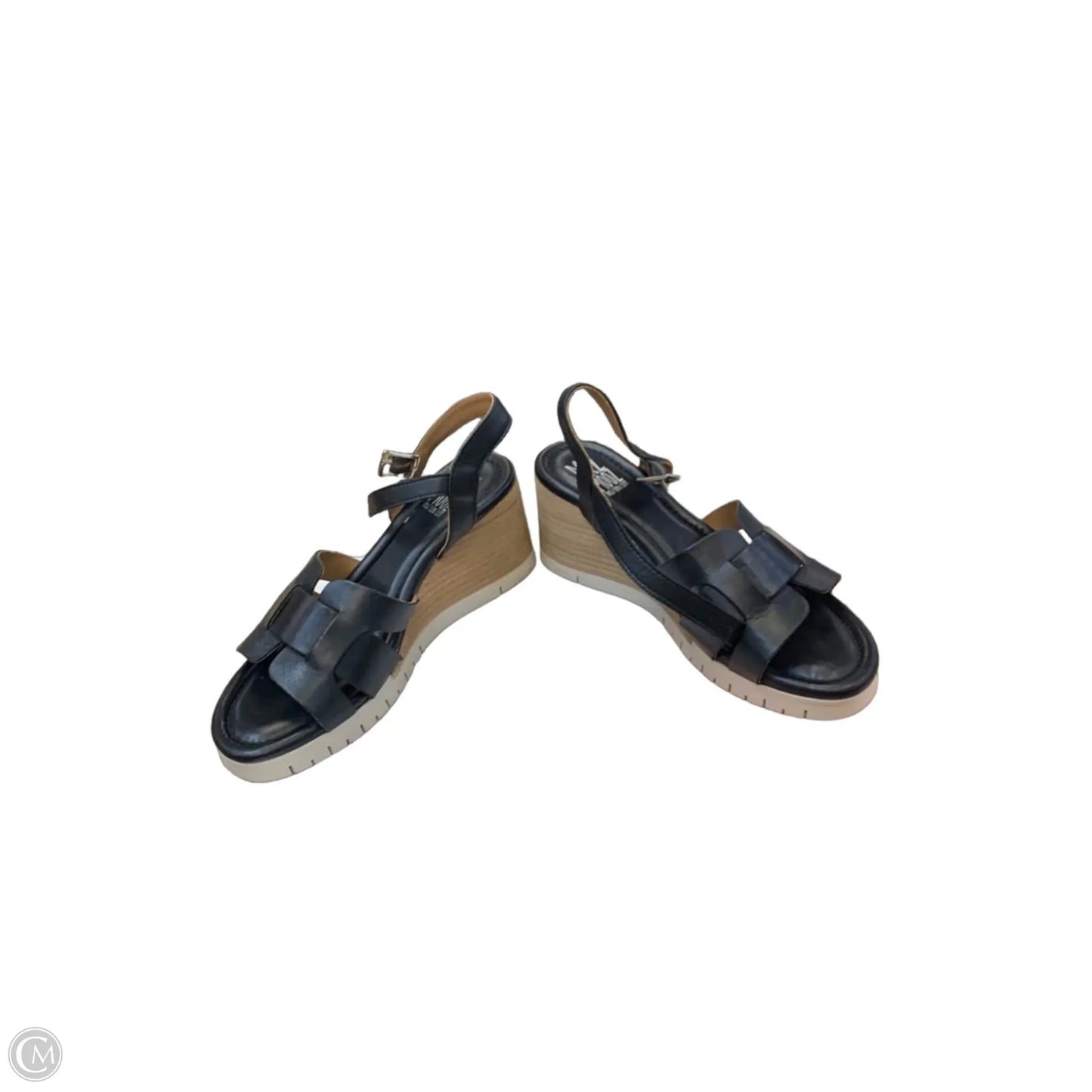 Sandals Heels Wedge By Cmf In Black, Size: 8