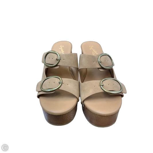 Sandals Heels Wedge By Seychelles In Tan, Size: 7.5