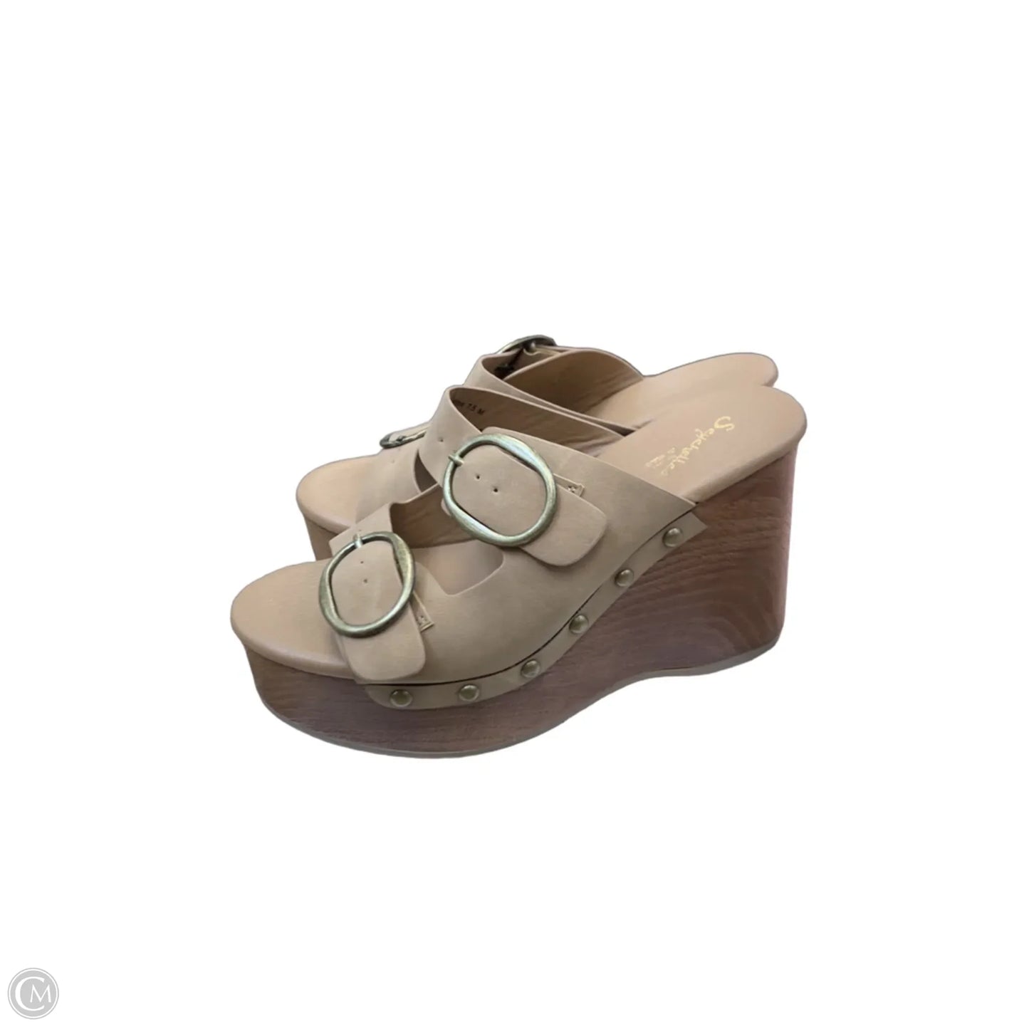 Sandals Heels Wedge By Seychelles In Tan, Size: 7.5