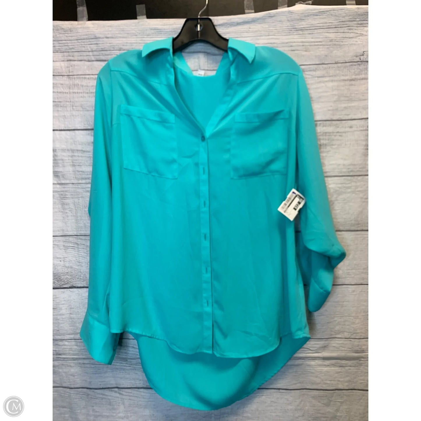 Top Long Sleeve By Express In Teal, Size: L