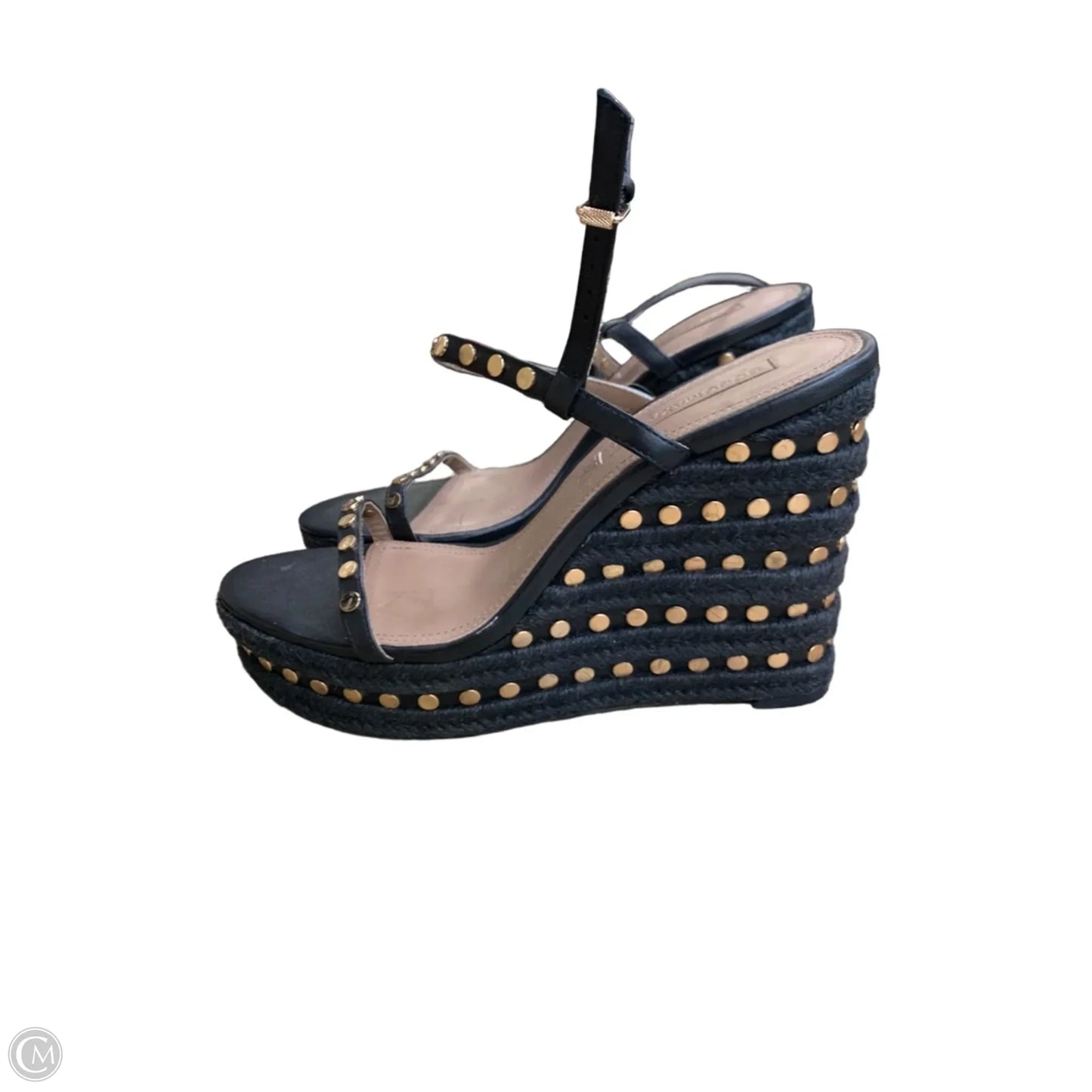 Sandals Heels Wedge By Bcbgmaxazria In Black, Size: 8