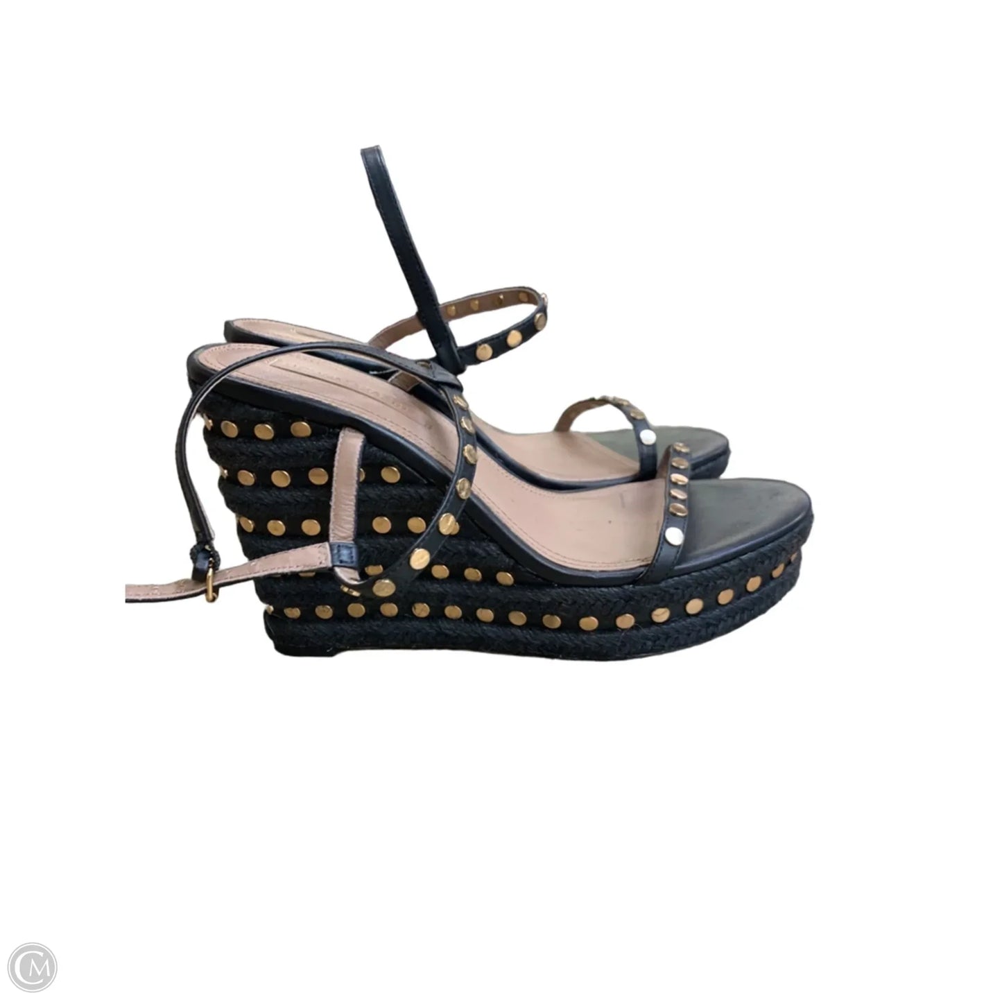 Sandals Heels Wedge By Bcbgmaxazria In Black, Size: 8