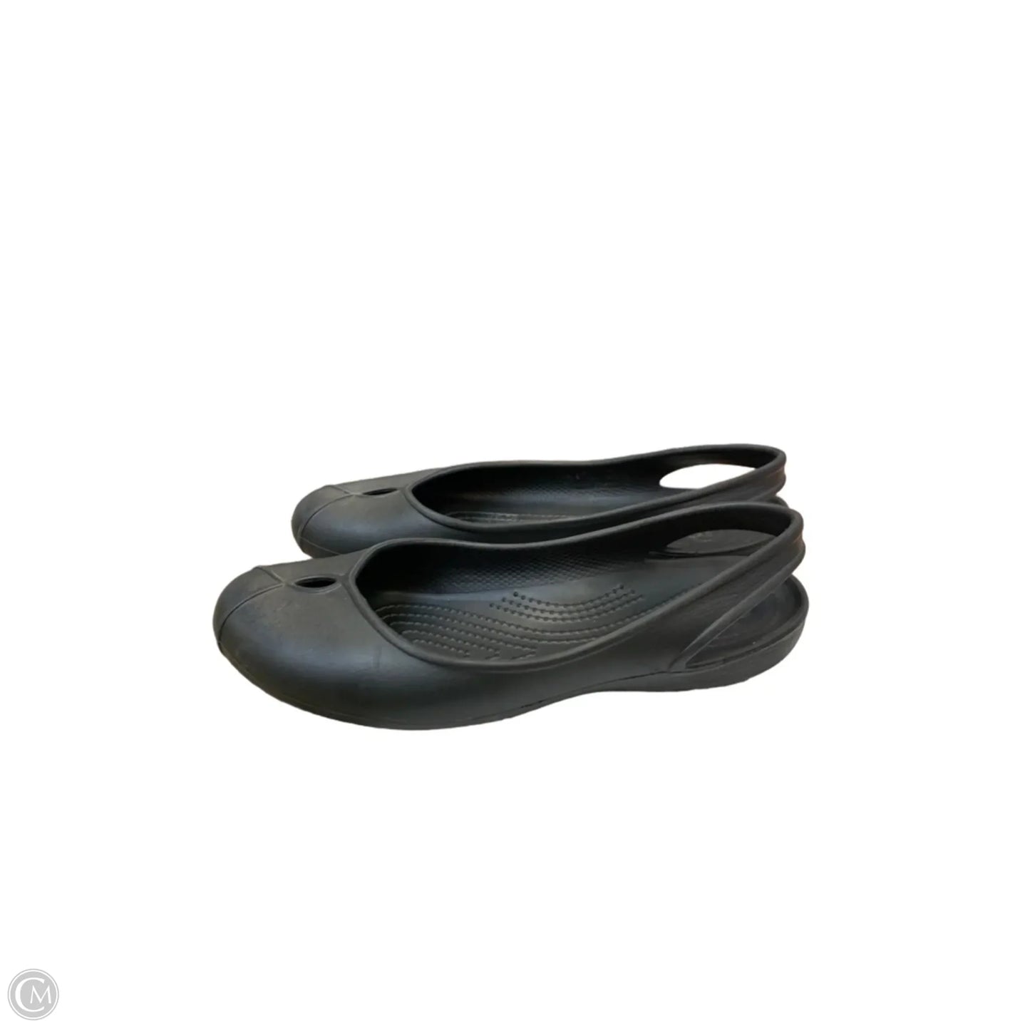 Shoes Flats By Crocs In Black, Size: 8