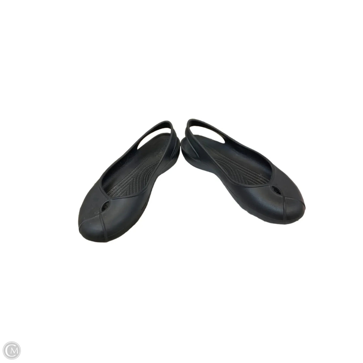 Shoes Flats By Crocs In Black, Size: 8