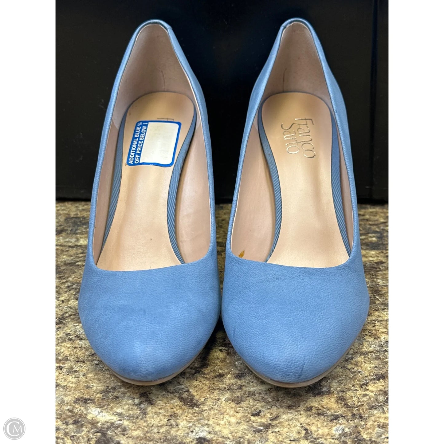 Shoes Heels Wedge By Franco Sarto In Blue, Size: 8.5