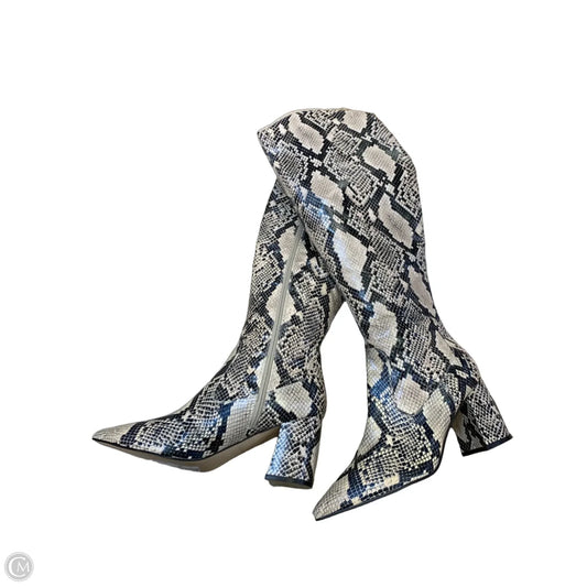 Boots Knee Heels By Marc Fisher In Snakeskin Print, Size: 10