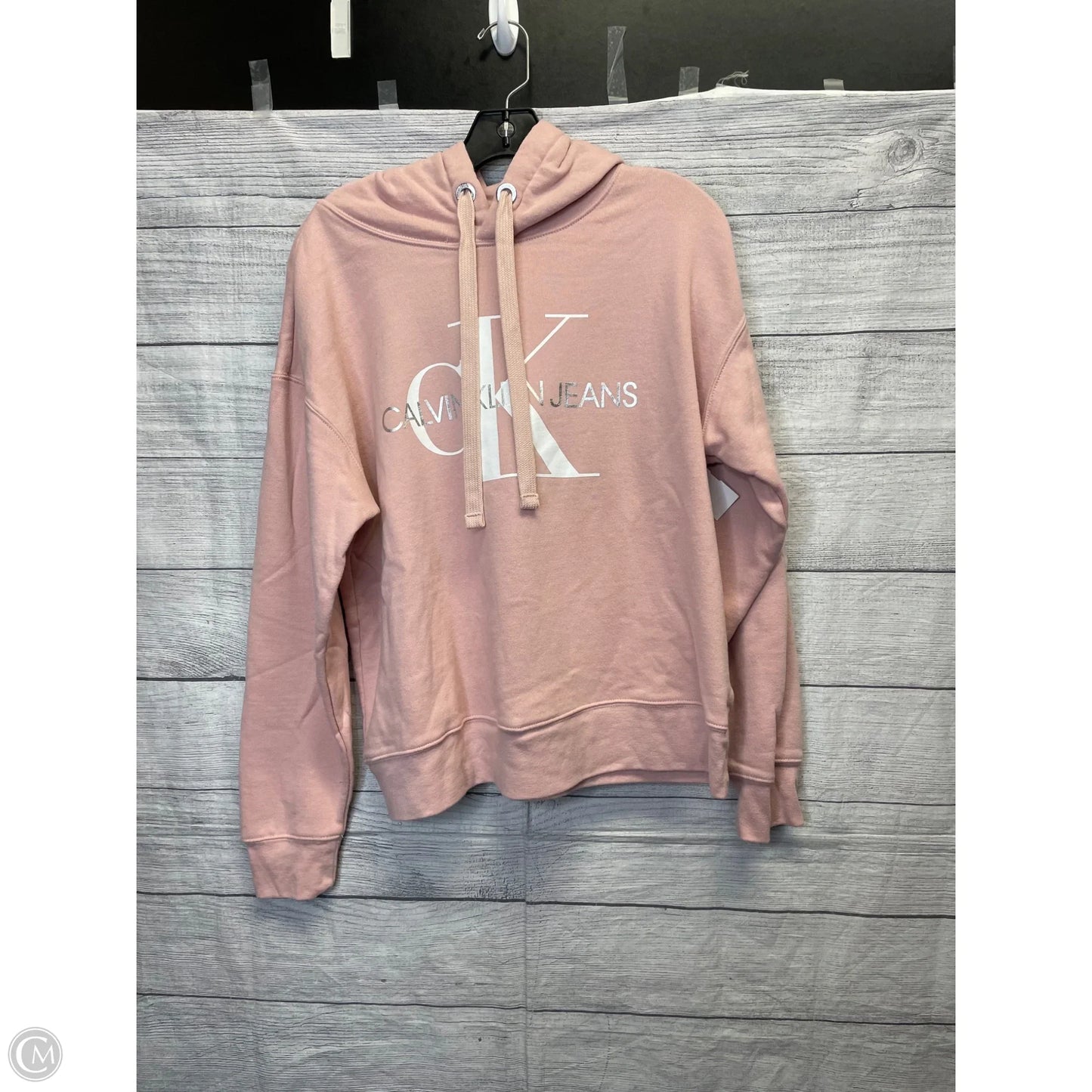 Sweatshirt Hoodie By Calvin Klein In Pink, Size: L