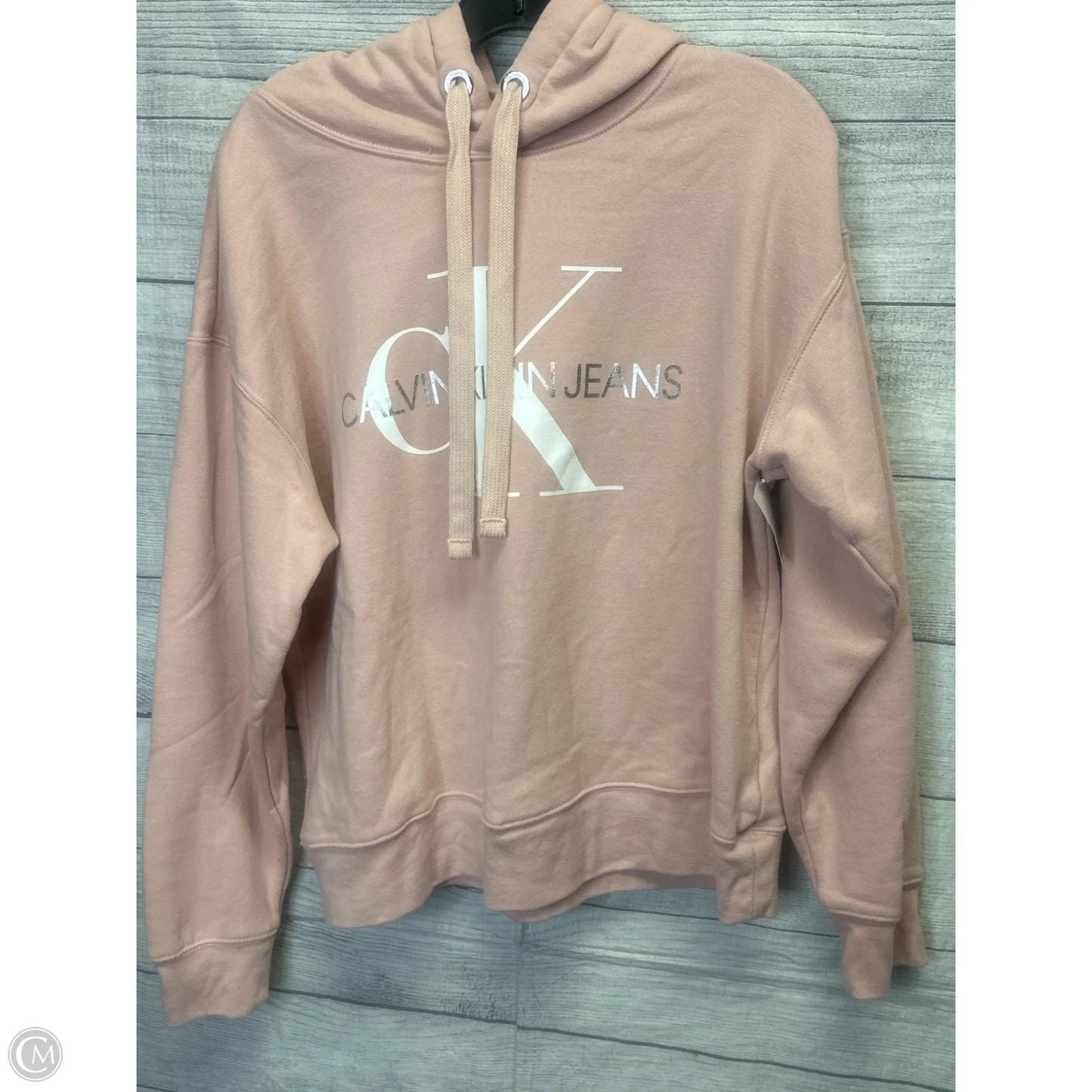 Sweatshirt Hoodie By Calvin Klein In Pink, Size: L