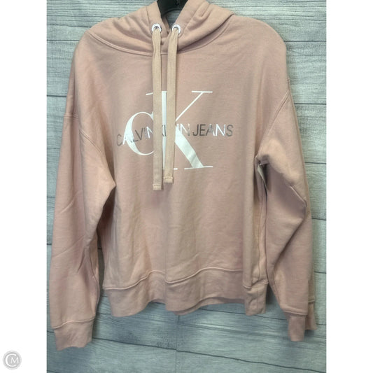 Sweatshirt Hoodie By Calvin Klein In Pink, Size: L