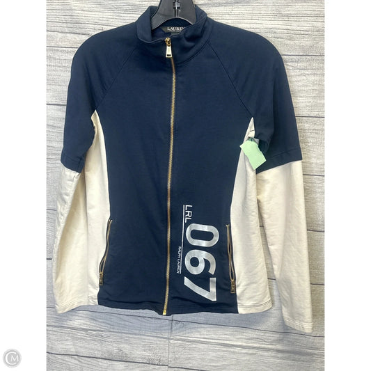 Athletic Jacket By Lauren By Ralph Lauren In Blue & White, Size: Xs