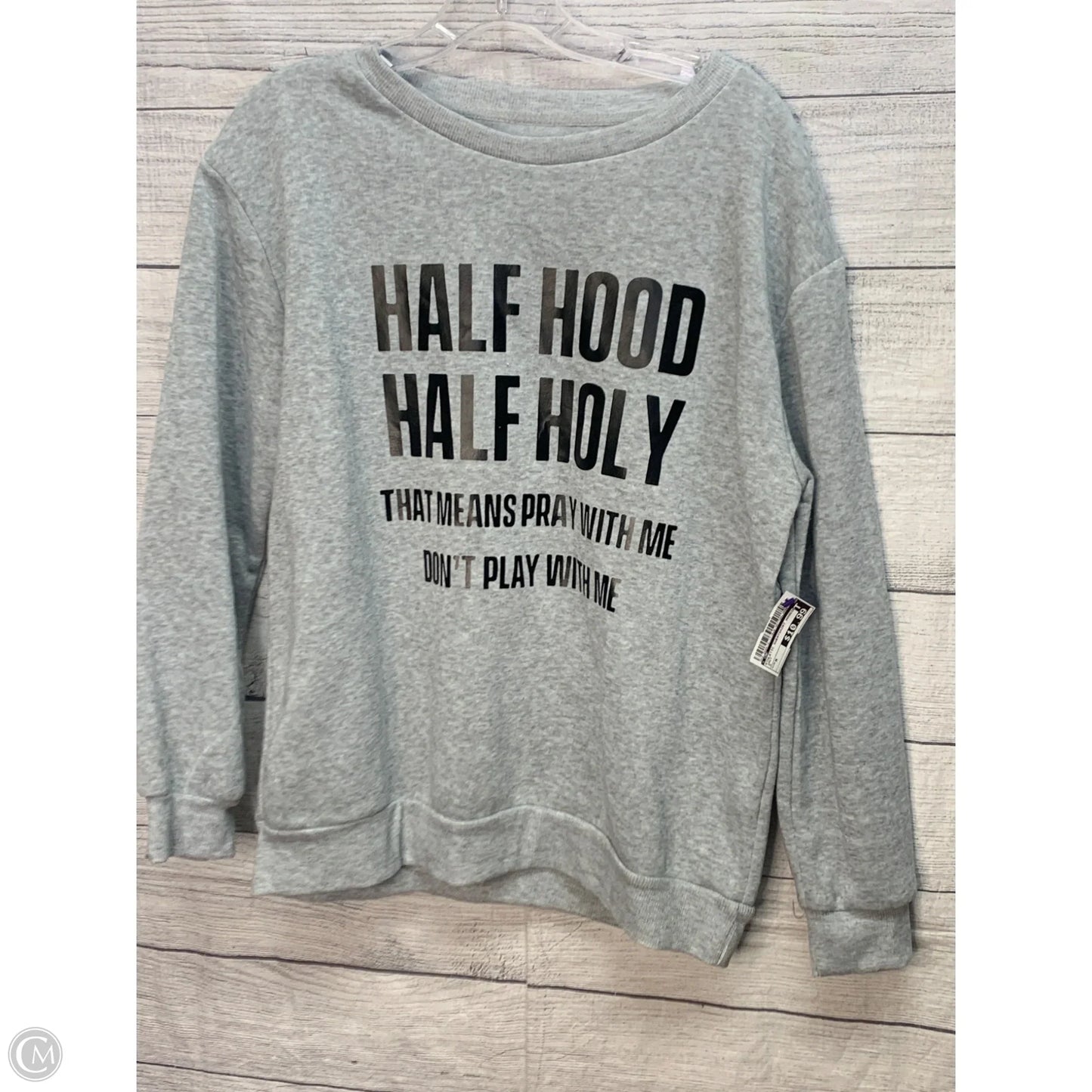 Athletic Sweatshirt Hoodie By Cmf In Grey, Size: M