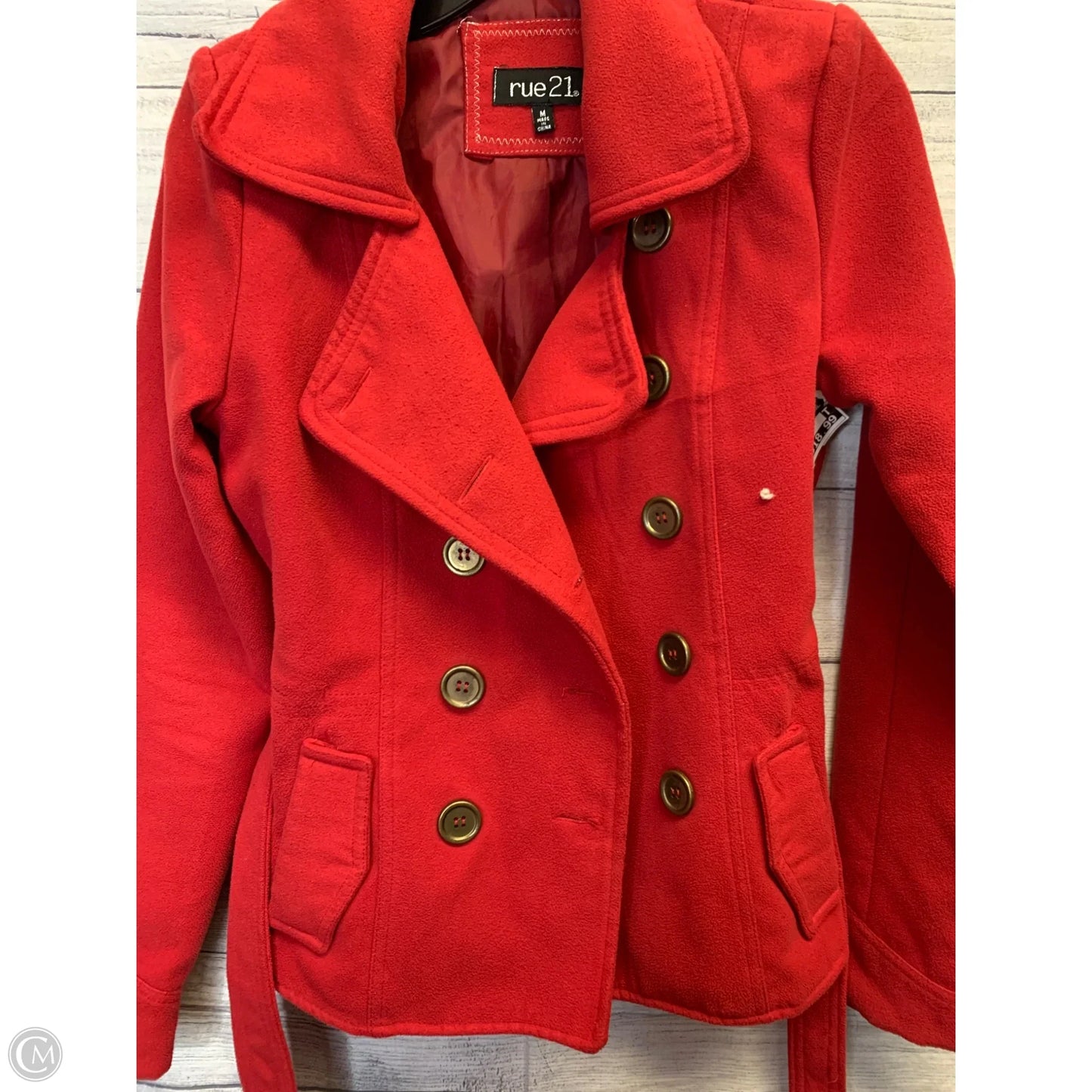 Coat Peacoat By Rue 21 In Red, Size: M