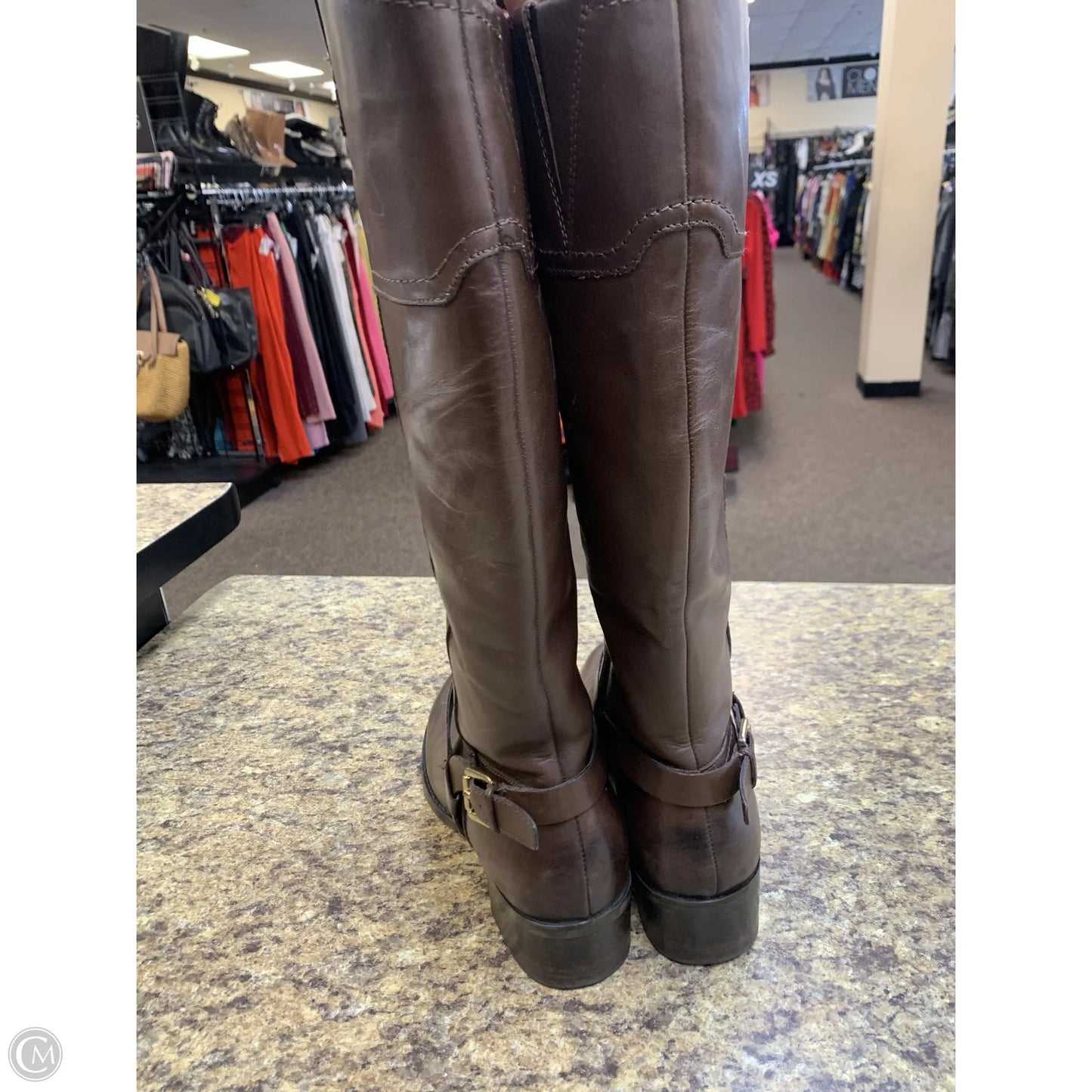 Boots Knee Flats By Franco Sarto In Brown, Size: 9.5