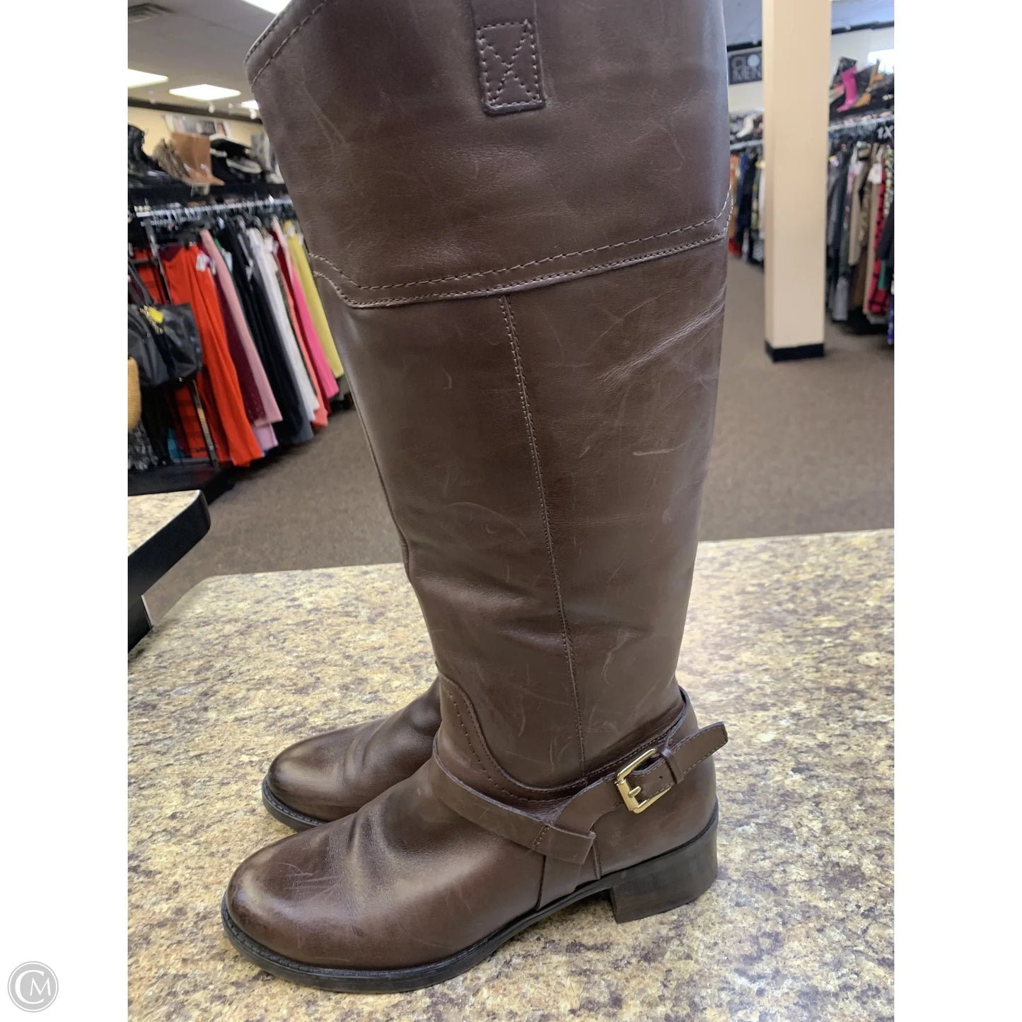 Boots Knee Flats By Franco Sarto In Brown, Size: 9.5