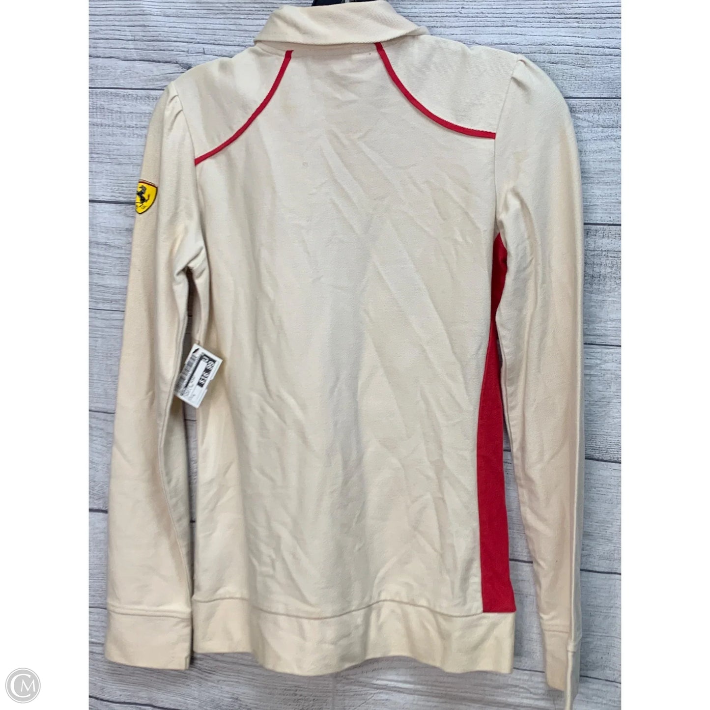 Athletic Jacket By Puma In Cream & Red, Size: S